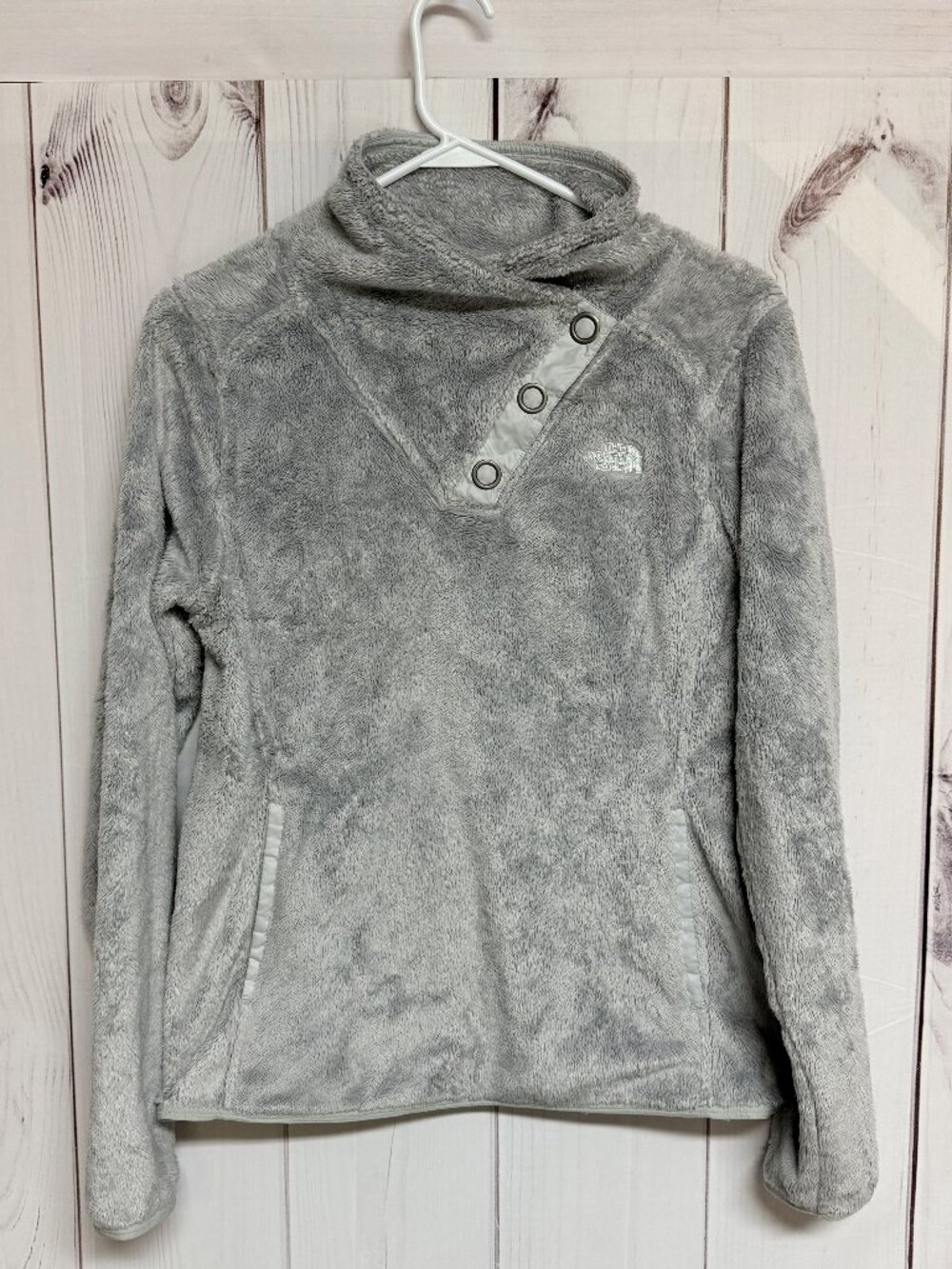 The North Face‎ Women’s Mossbud Snap Fleece Jacket Small Gray EUC